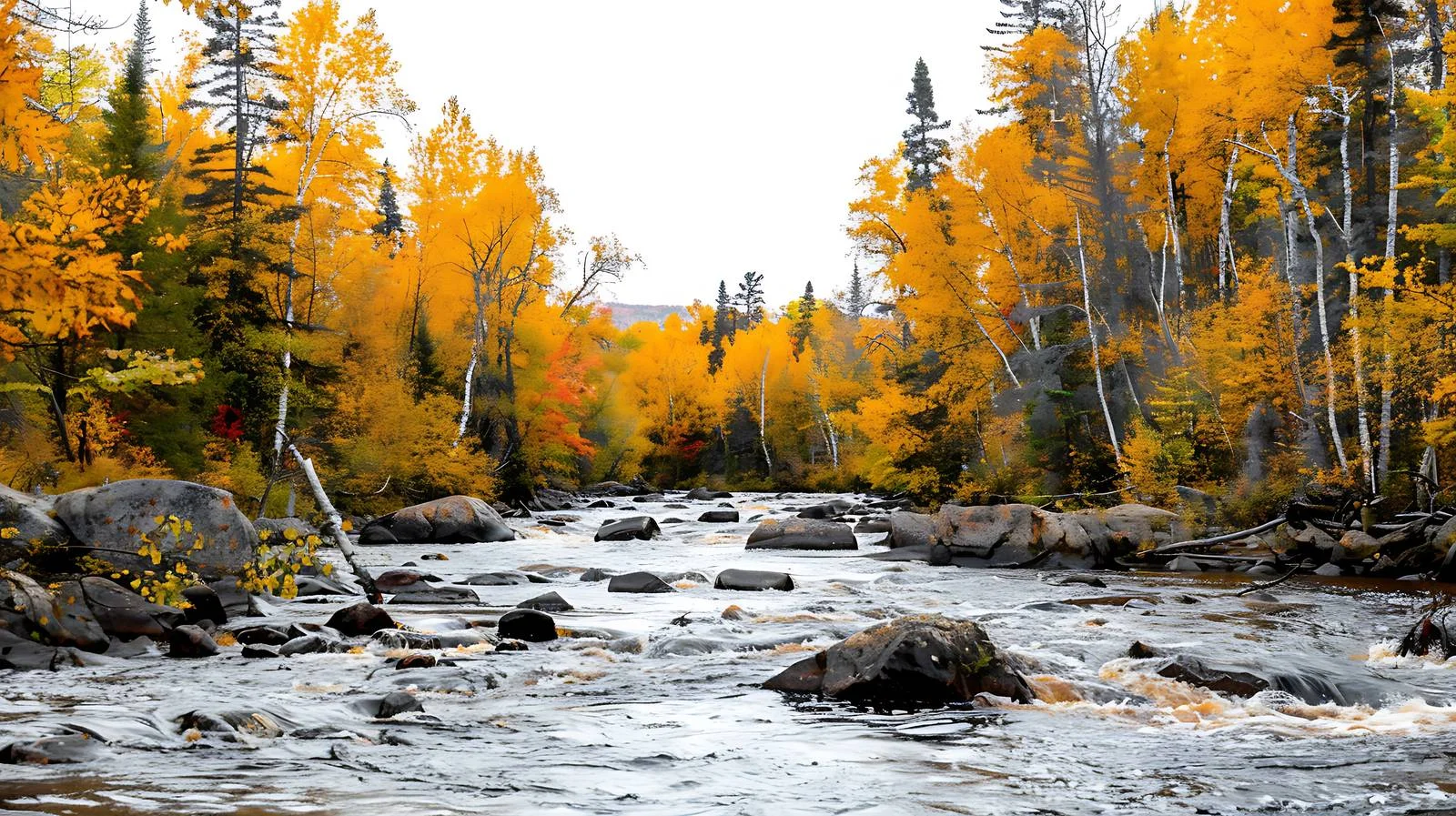 Tranquil Cross River along Lake Superior — free download from Dotvec