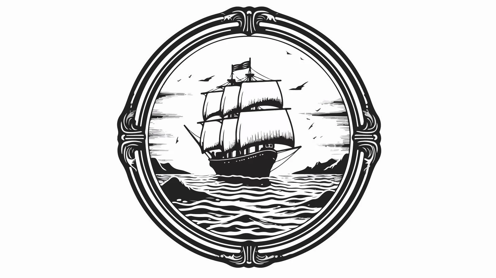 Monochrome Overwater Airship Logo — free download from Dotvec