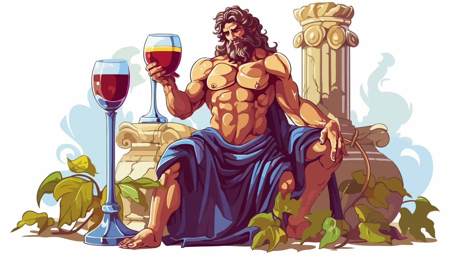Greek God Dionysus Holding Glass Sculpture — free download from Dotvec