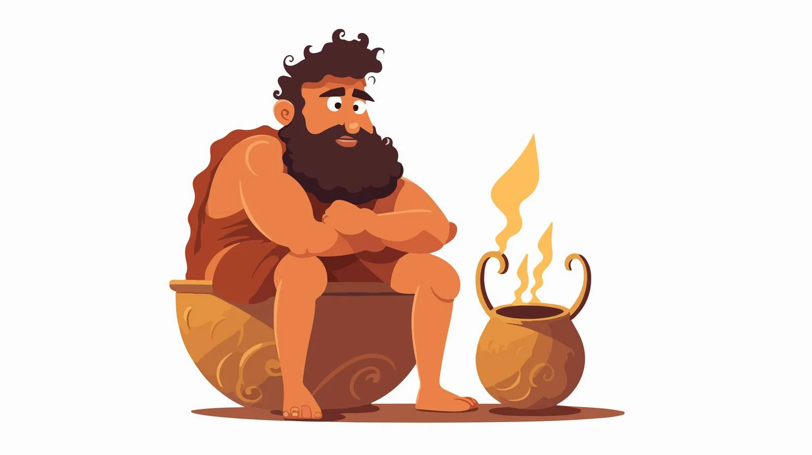 Depiction of Hephaestus Seated on Chair – free blacksmith image from Dotvec