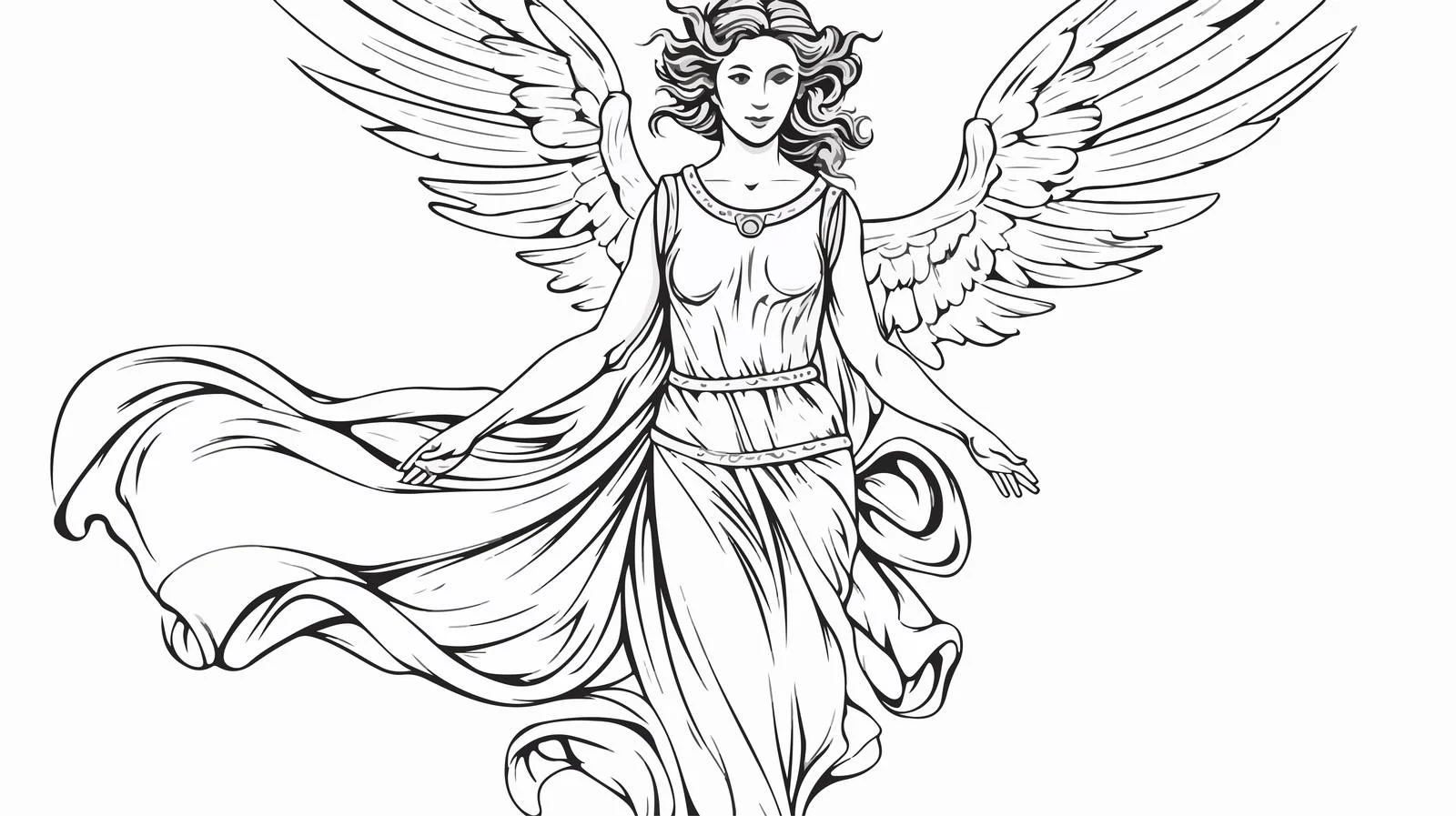 Ancient Greek Goddess Wings Tunic Image — free download from Dotvec