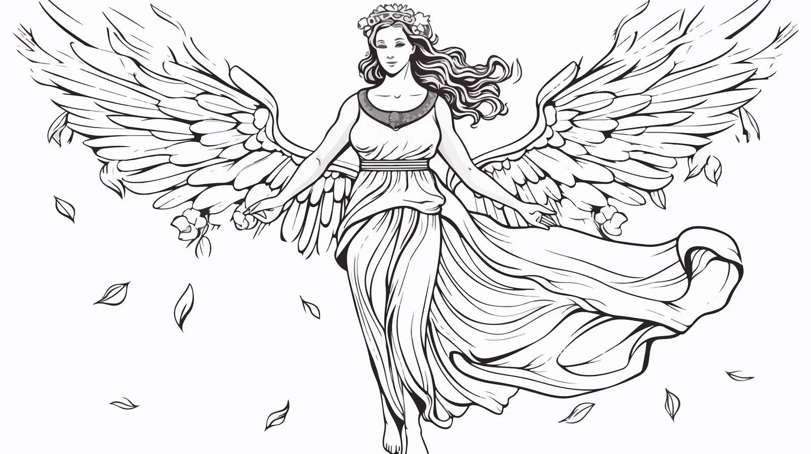 Ancient Greek Goddess Tunic Wings — free download from Dotvec