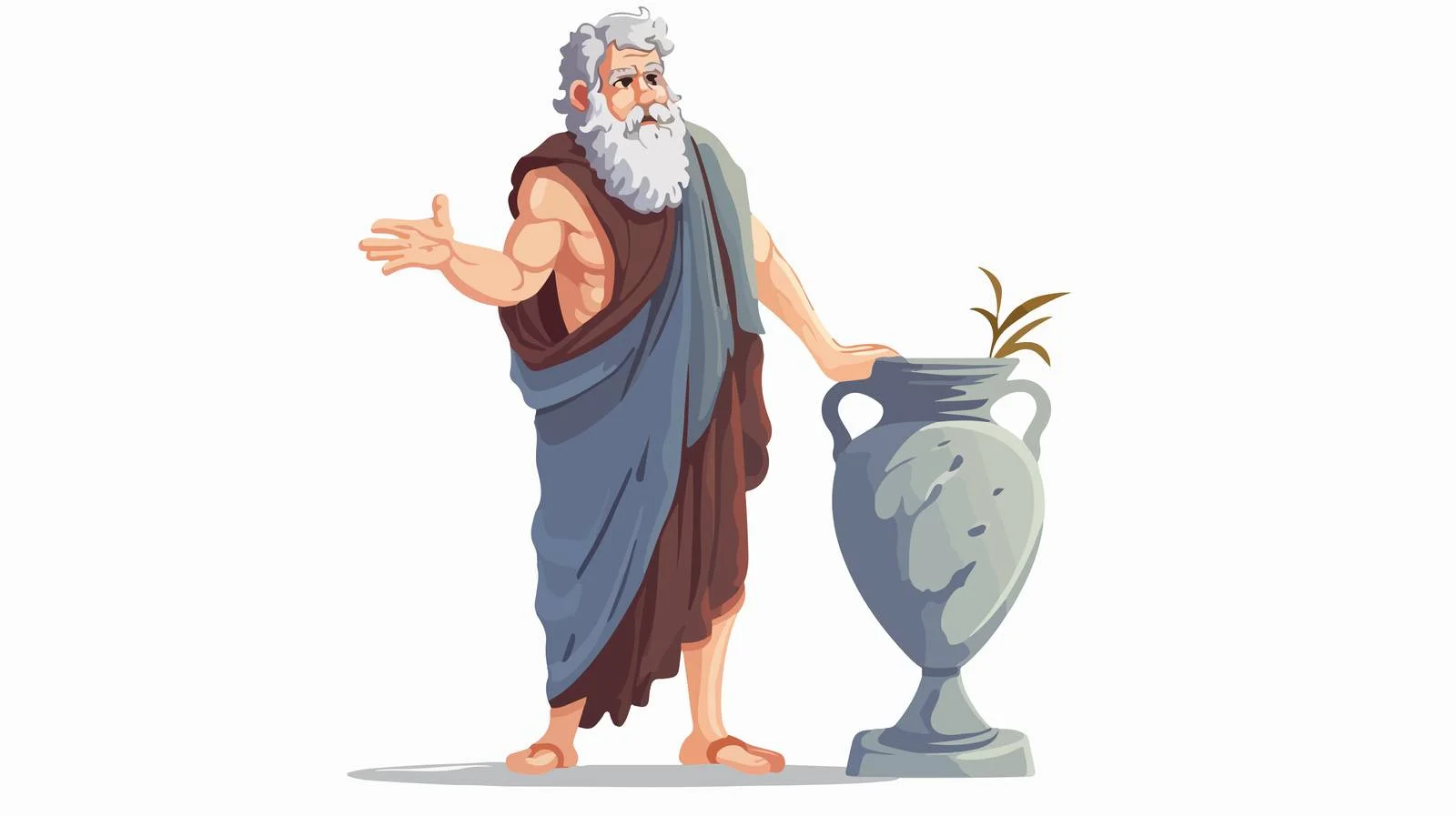 Ancient Greek Elder in Cape Statue — free download from Dotvec