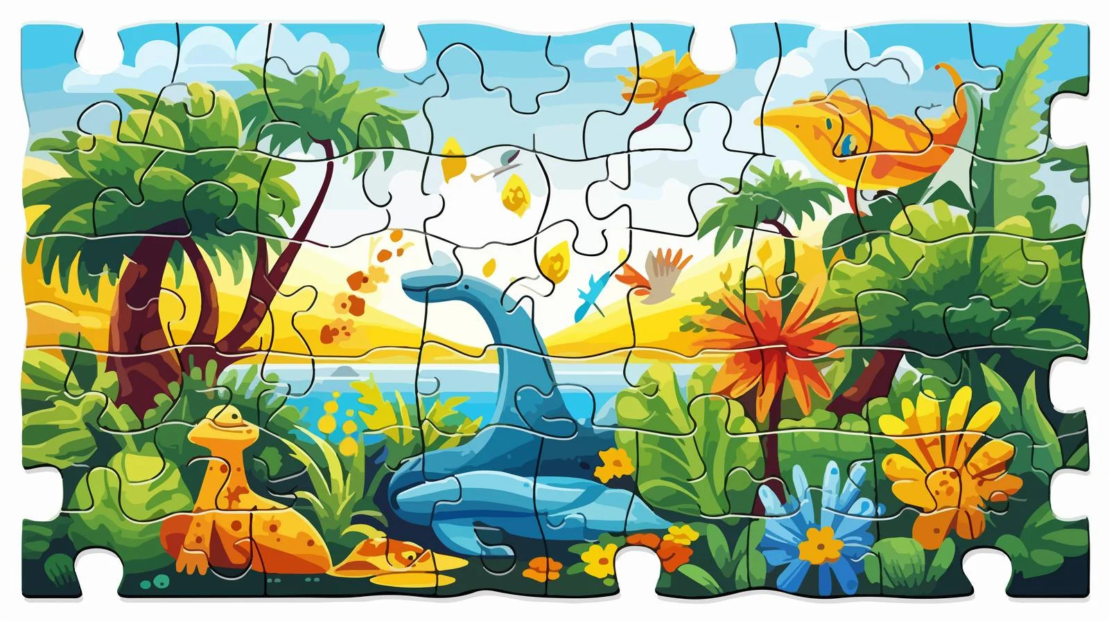 Jigsaw Puzzle Background — free download from Dotvec