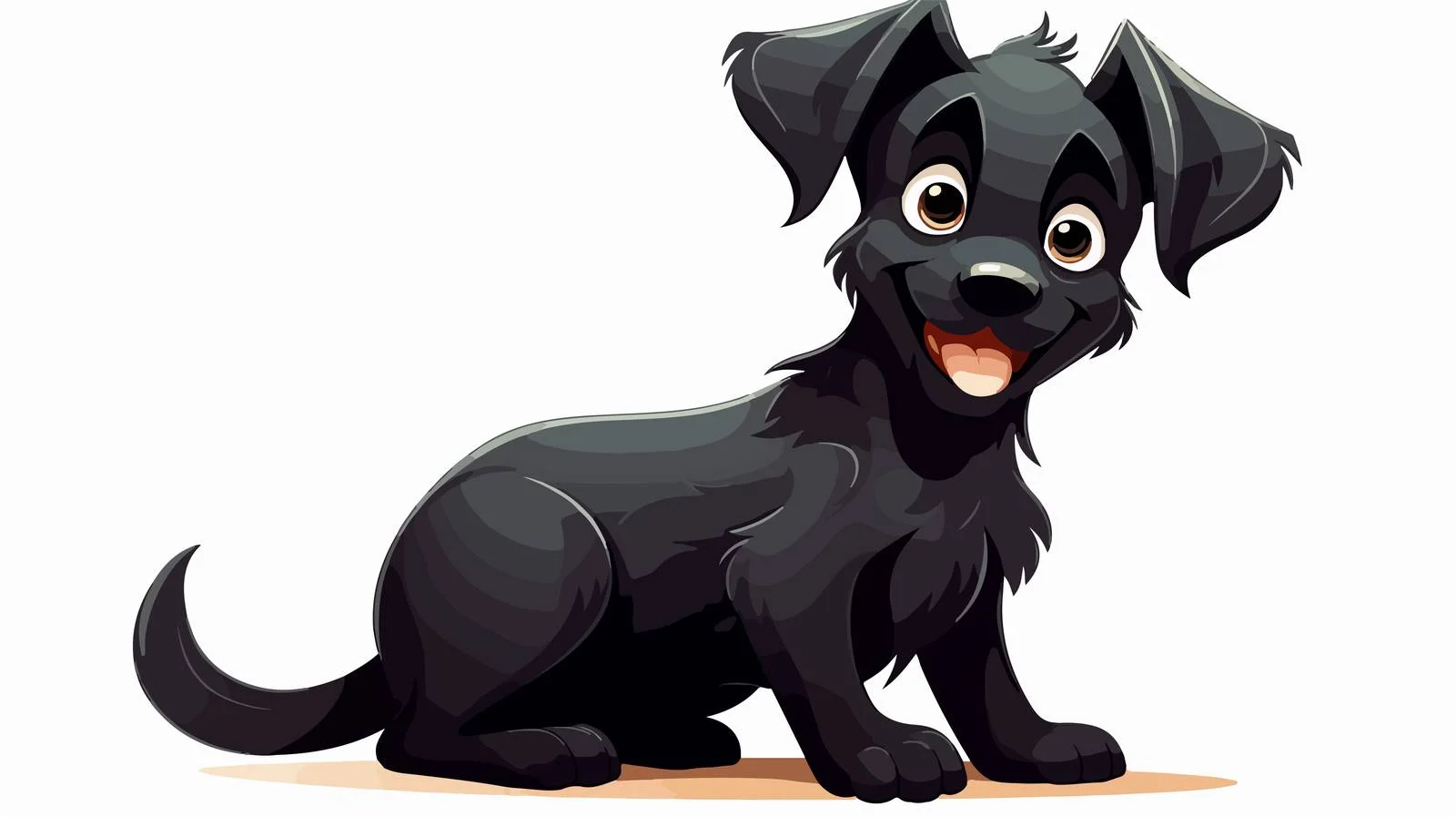 Black Dog Cartoon Vector Illustration — free download from Dotvec