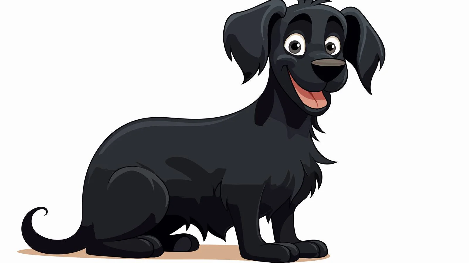 Cartoon Black Dog Vector Illustration — free download from Dotvec