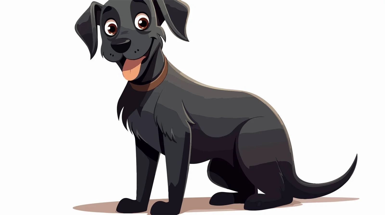 Playful Black Dog Cartoon Illustration — free download from Dotvec