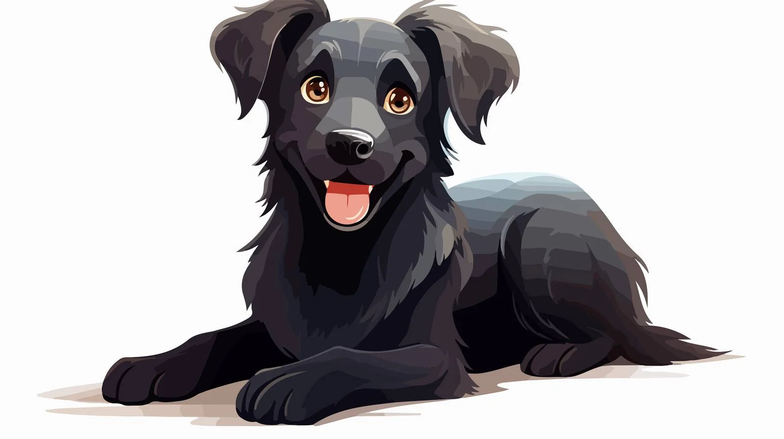 Playful Black Dog Cartoon Illustration — free download from Dotvec