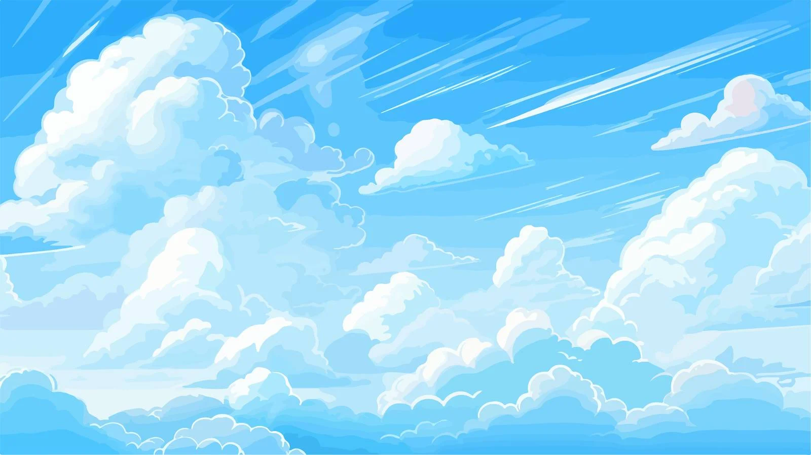 Cartoon Style Sky Blue Background Art — free download from Dotvec