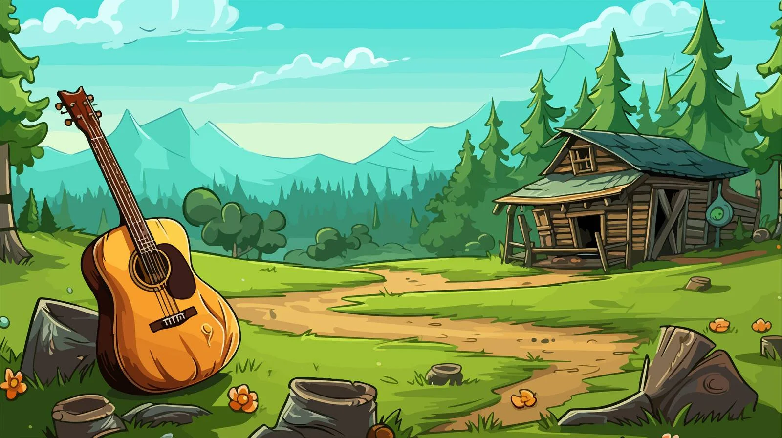 Cartoon Green Yellow Background Pattern — free download from Dotvec