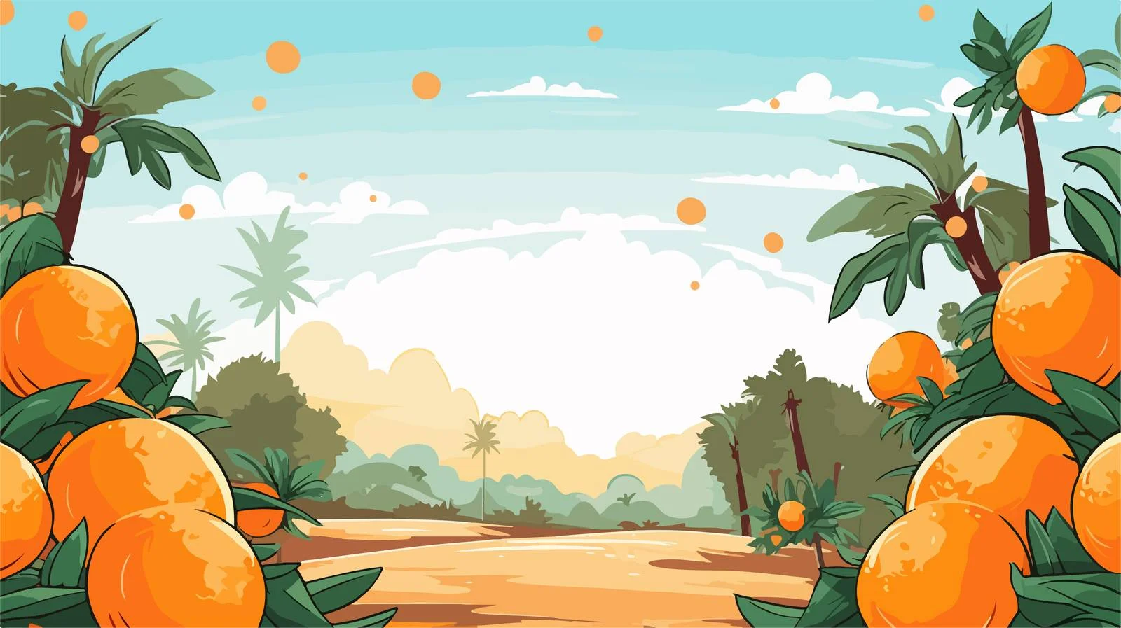 Vibrant Cartoon Orange Background Illustration — free download from Dotvec