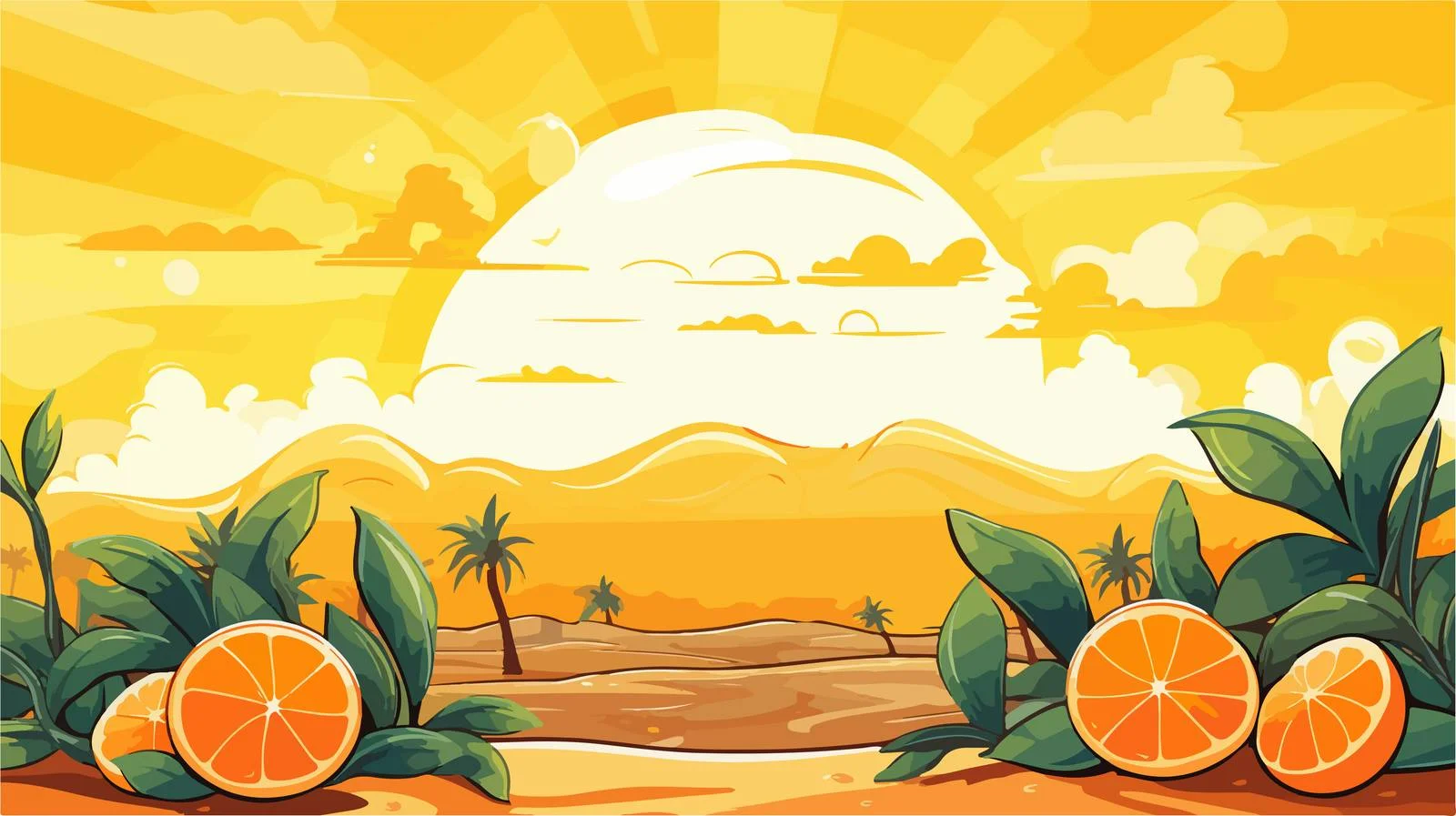 Vibrant Cartoon Orange Background Illustration — free download from Dotvec