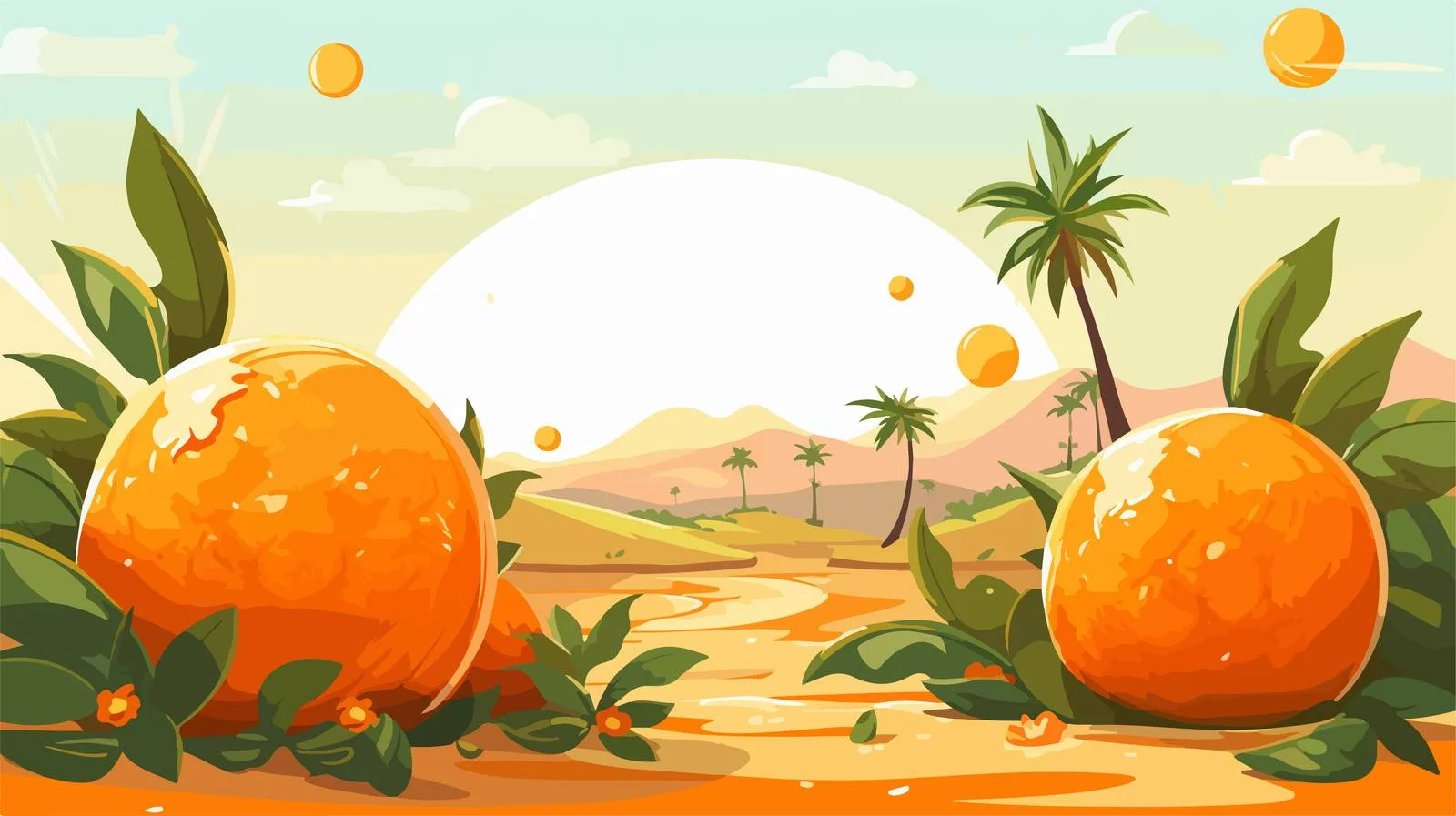 Vibrant Cartoon Orange Background Illustration — free download from Dotvec