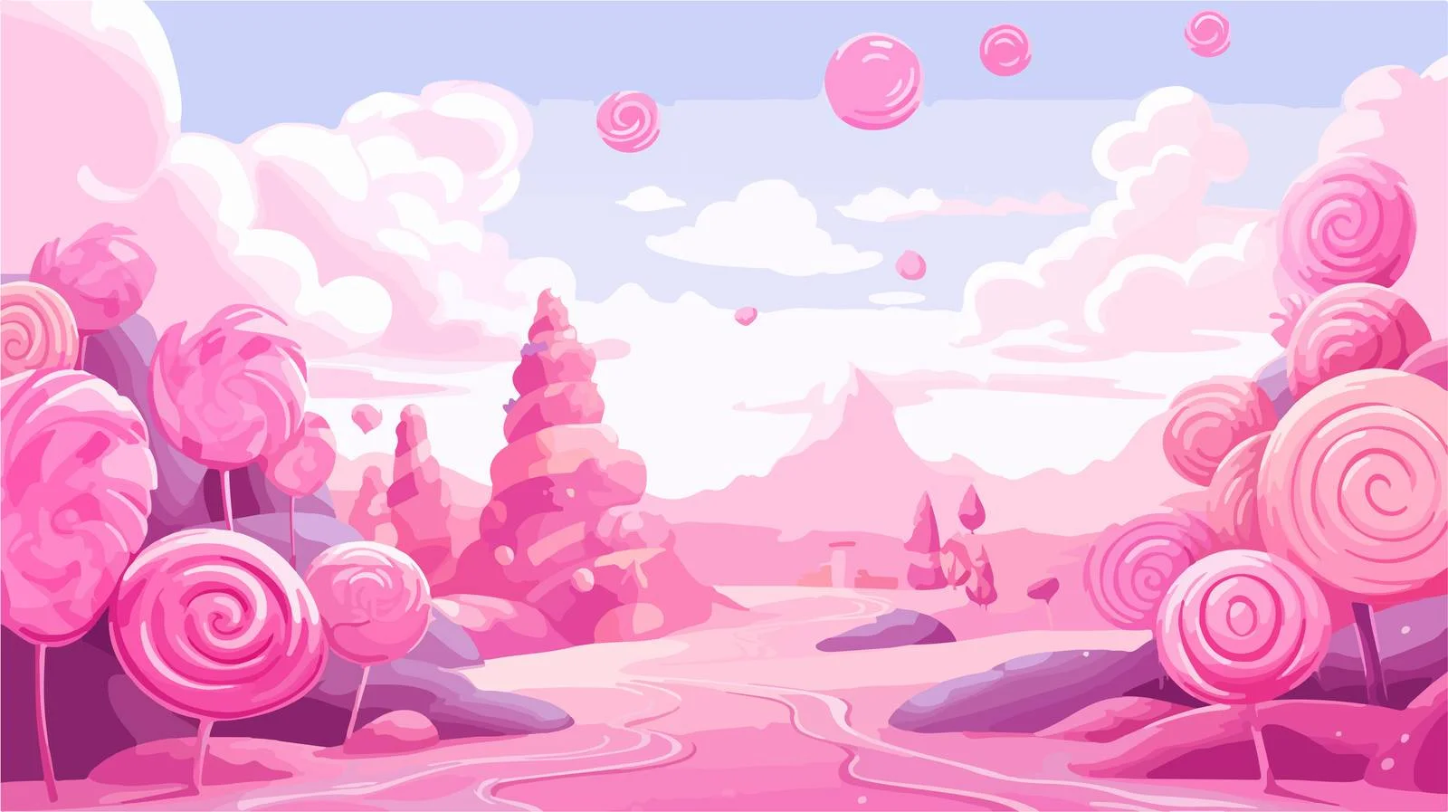 Whimsical Pink Cartoon Background Design — free download from Dotvec