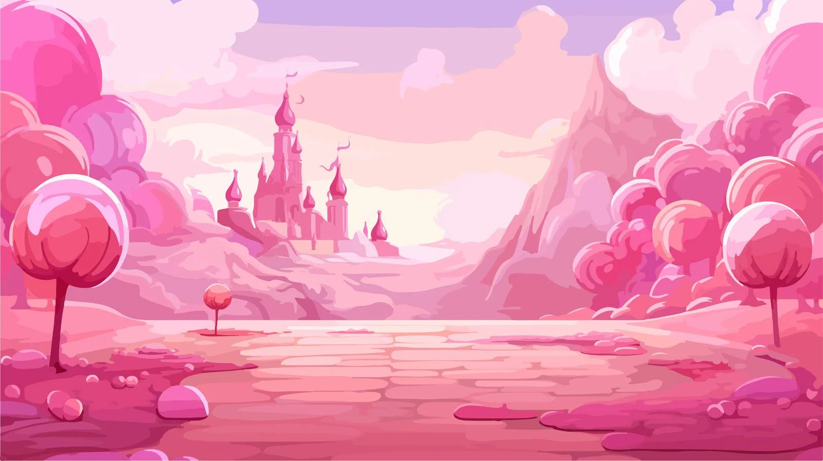 Whimsical Pink Cartoon Background Feeling — free download from Dotvec