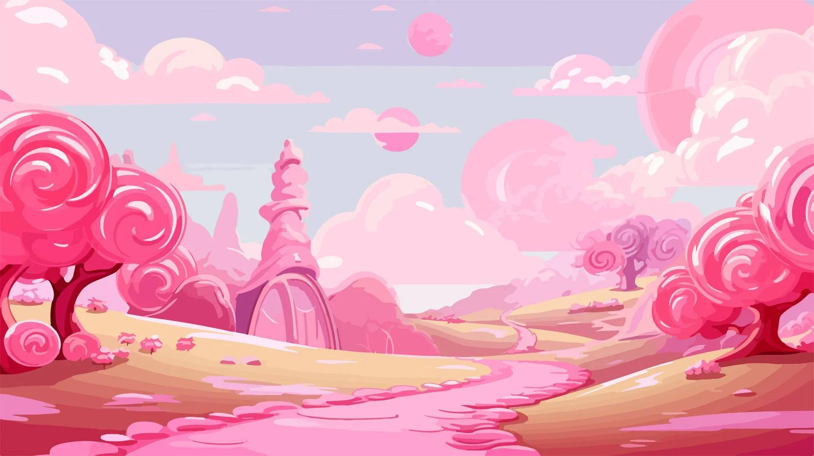 Whimsical Pink Cartoon Background — free download from Dotvec