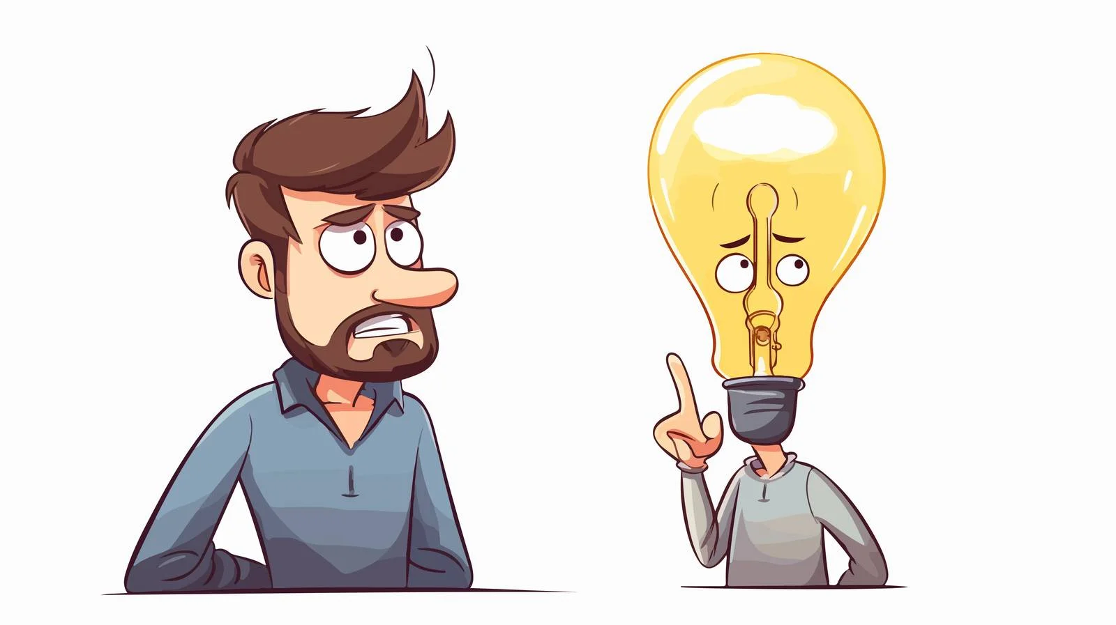Innovative Man with Yellow Bulb Head — free download from Dotvec