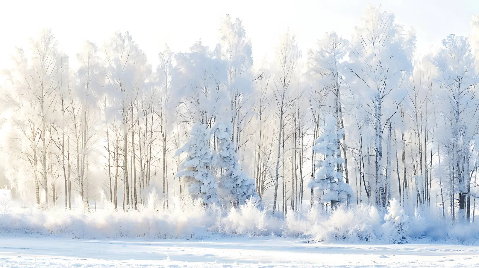 Winter sun lighting forest edge tranquility — free download from Dotvec