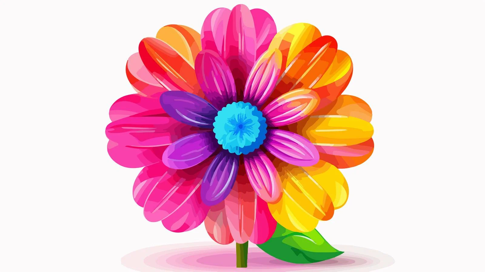 Colorful Flower on White Background — free download from Dotvec