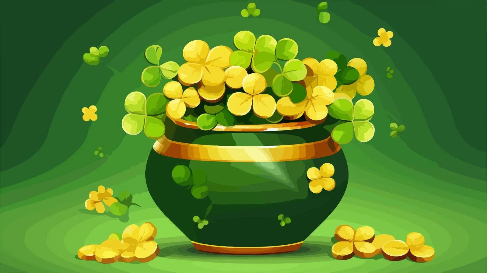 Golden Treasure Pot for Luck — free download from Dotvec