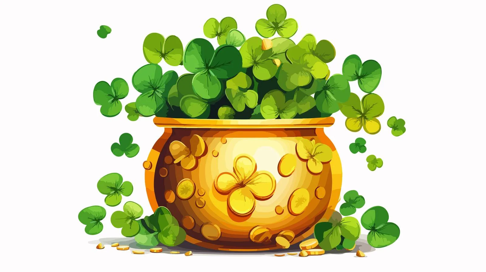 Prosperity Pot Overflowing with Gold Coins — free download from Dotvec
