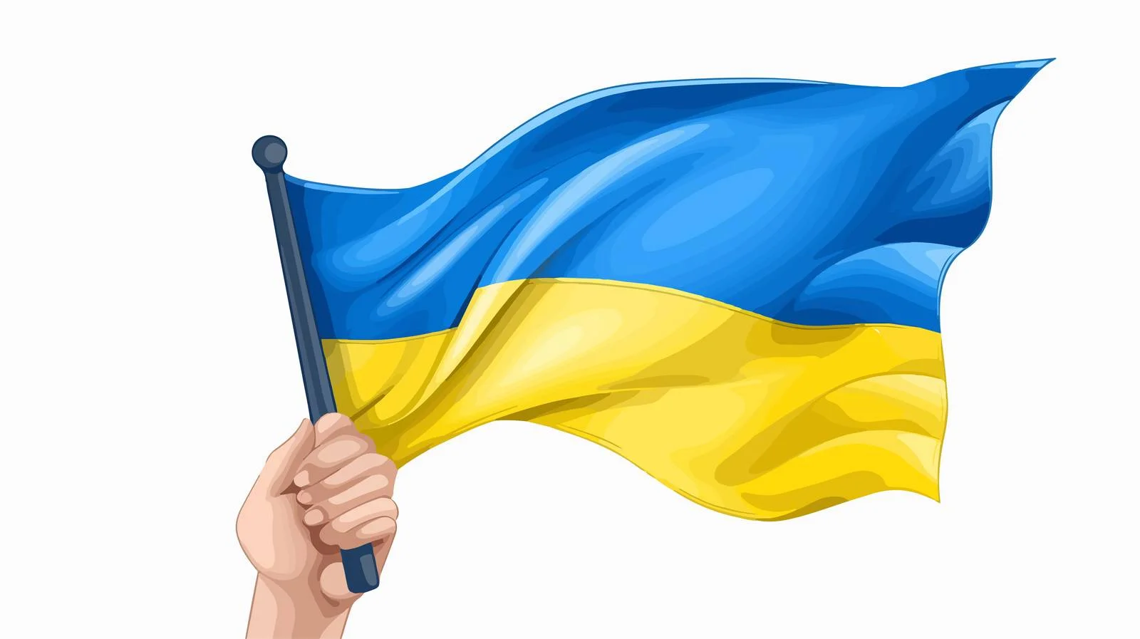 Ukrainian Flag Held by Hand — free download from Dotvec