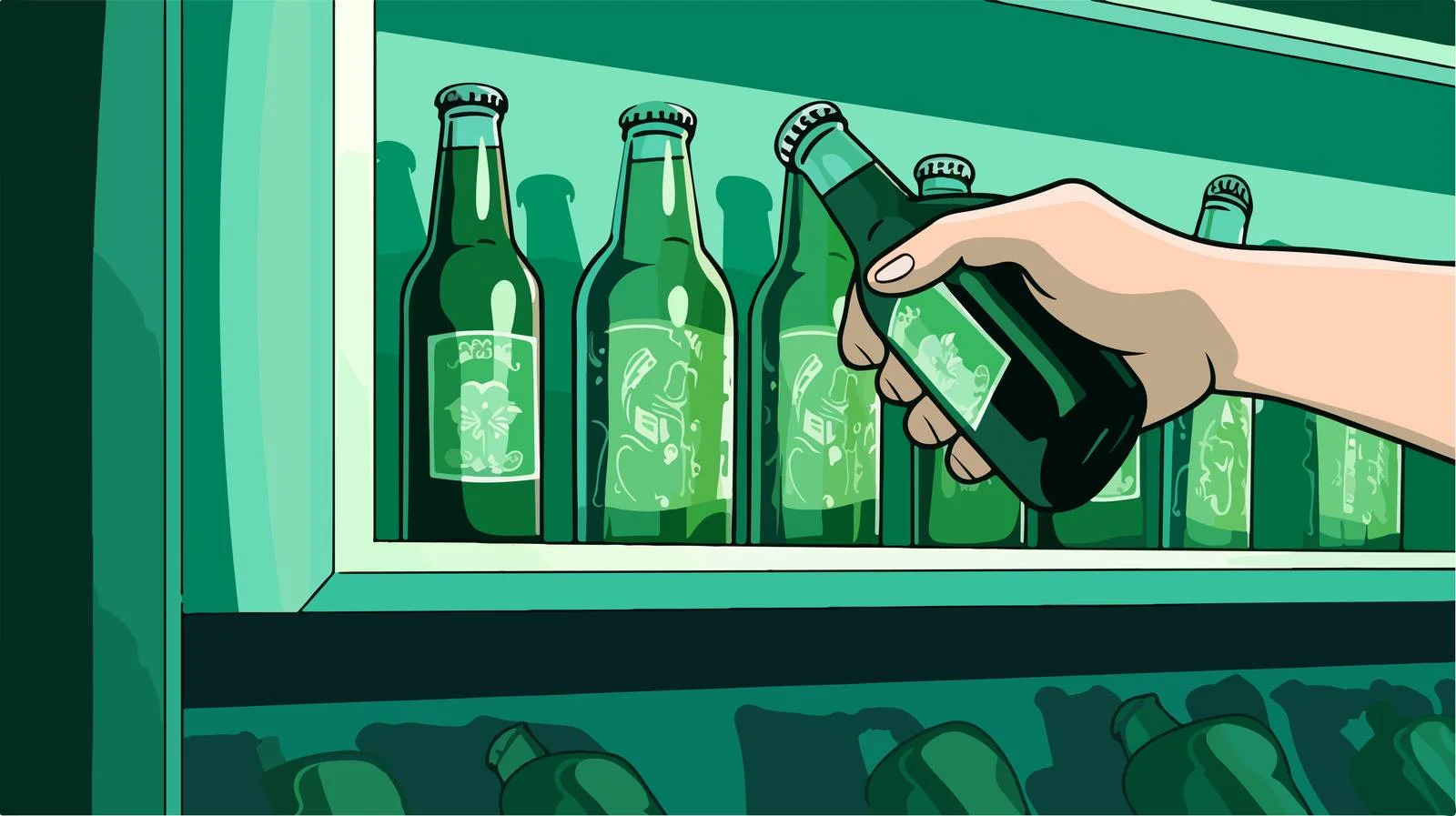 Hand Reaching for Beer Bottle — free download from Dotvec
