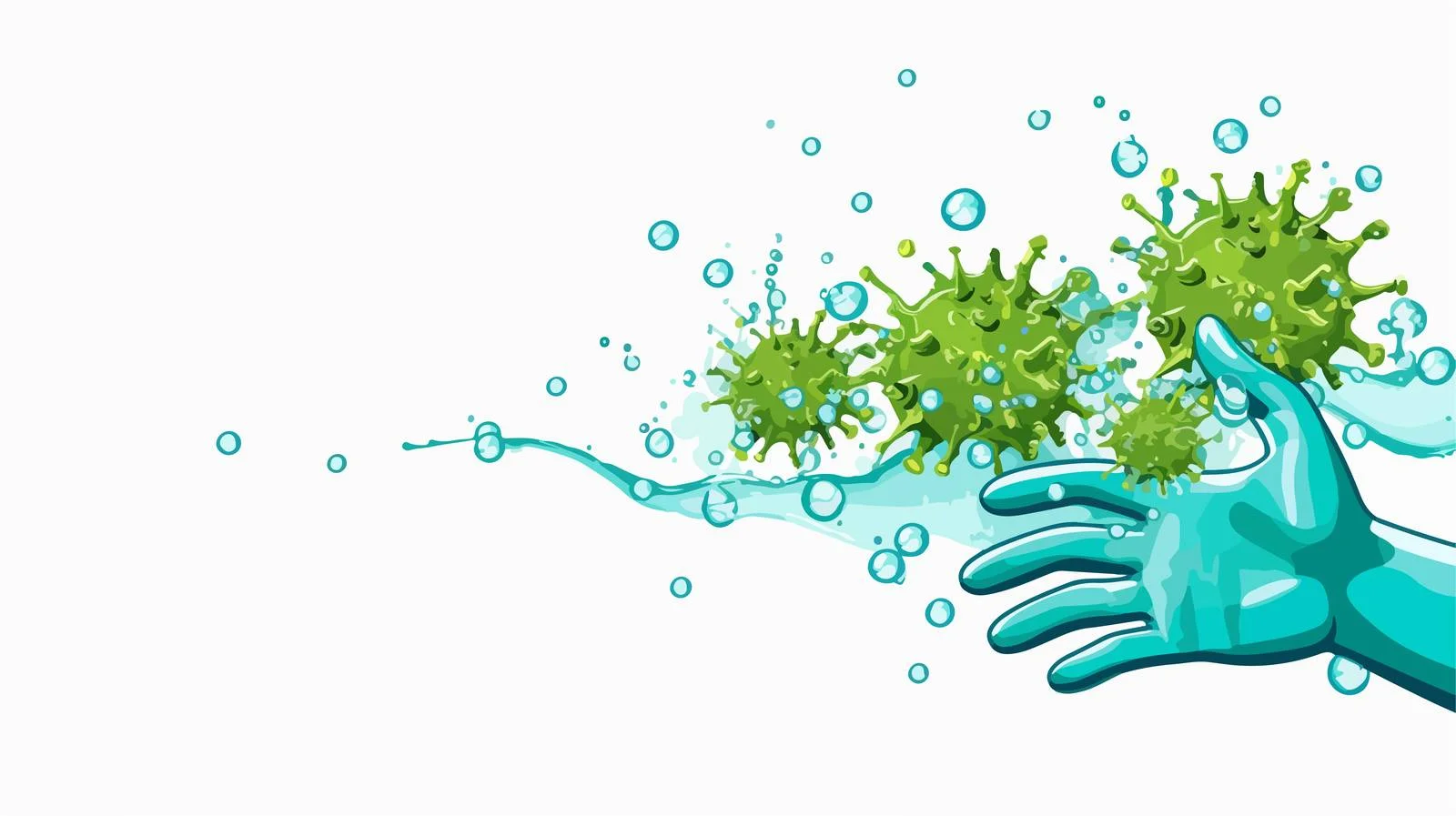 Bacteria on Clean Hand Vector Illustration — free download from Dotvec
