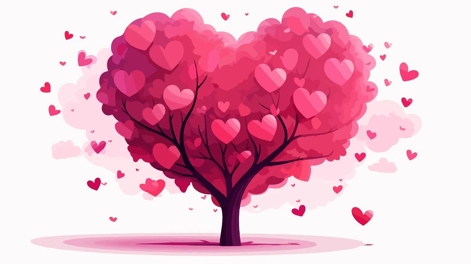Heart-Shaped Love Tree Flourishing — free download from Dotvec