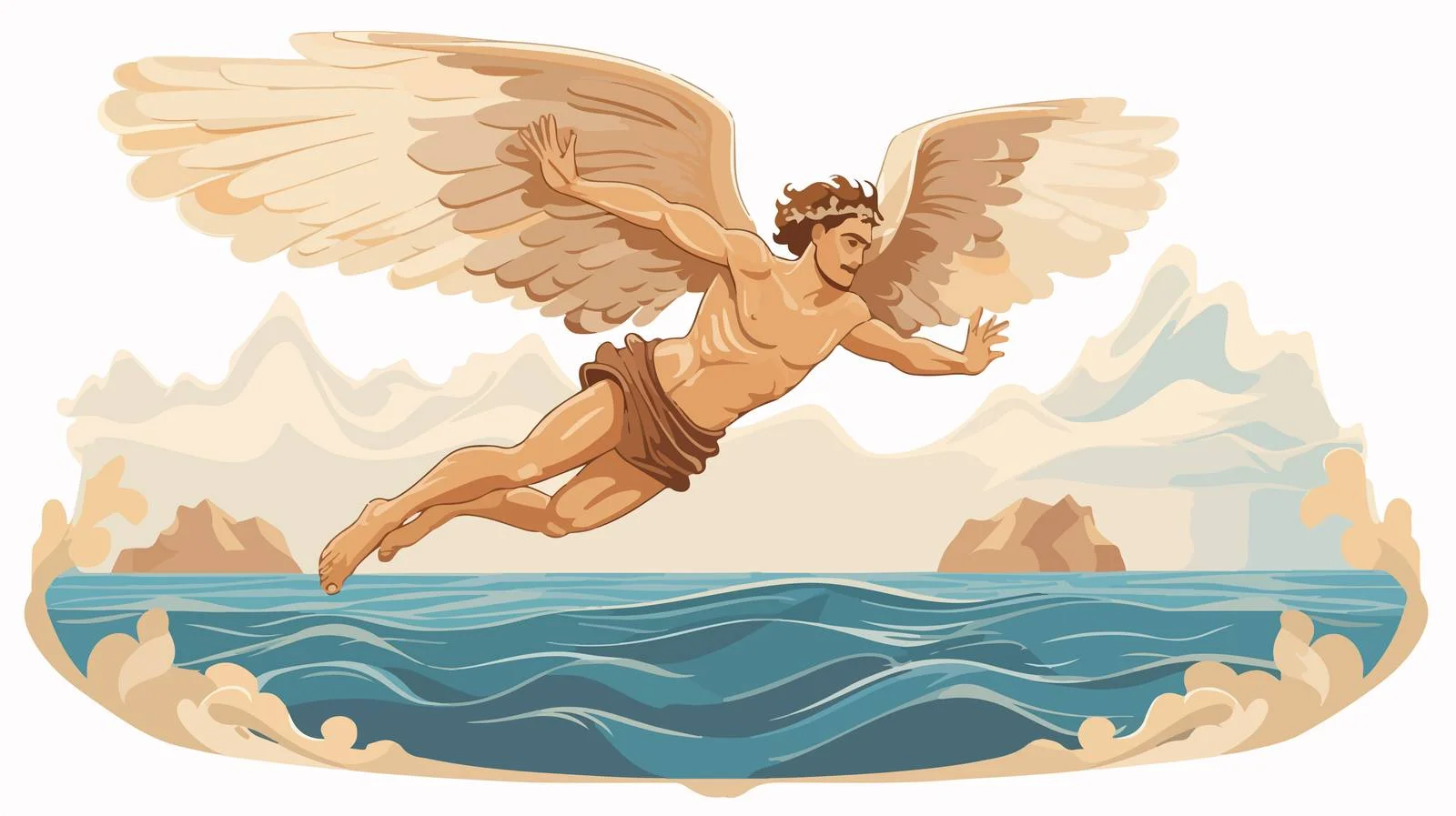 Ancient Greek Myth Icarus with Wings — free download from Dotvec