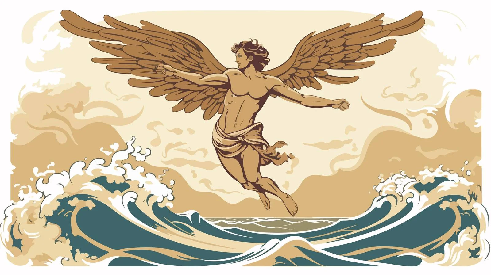 Icarus Mythical Figure with Wings — free download from Dotvec