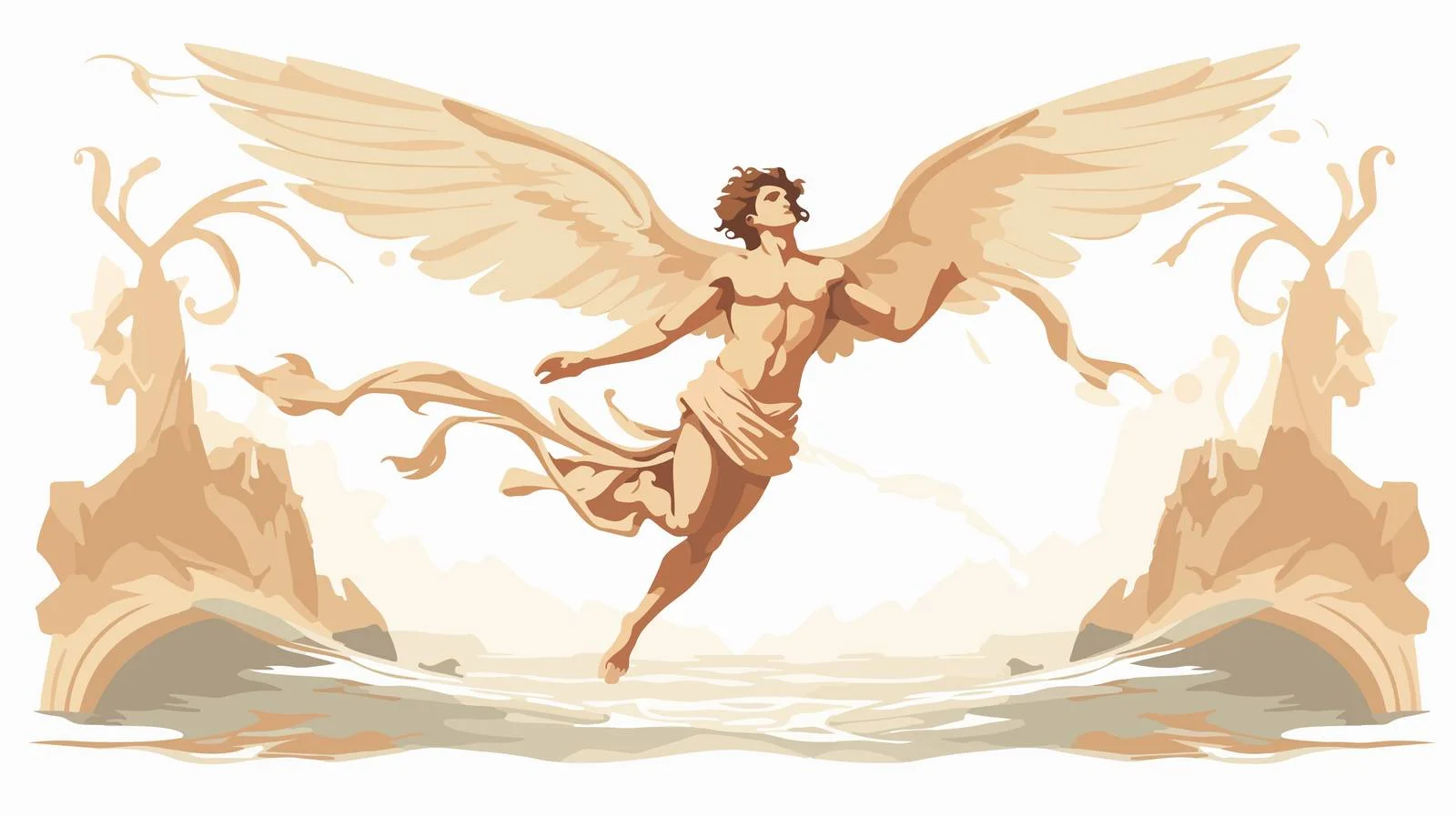 Icarus Mythical Hero with Wings Artwork — free download from Dotvec