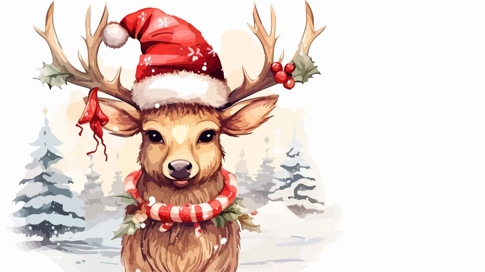 Christmas Deer Illustration — free download from Dotvec