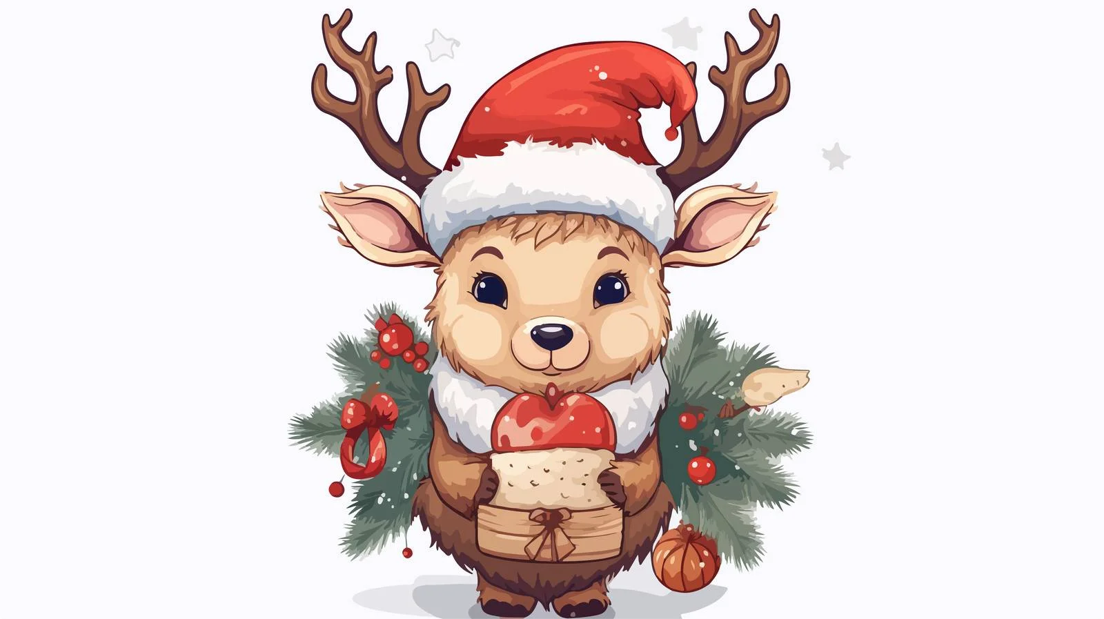 Festive Deer Christmas Inscription Image — free download from Dotvec