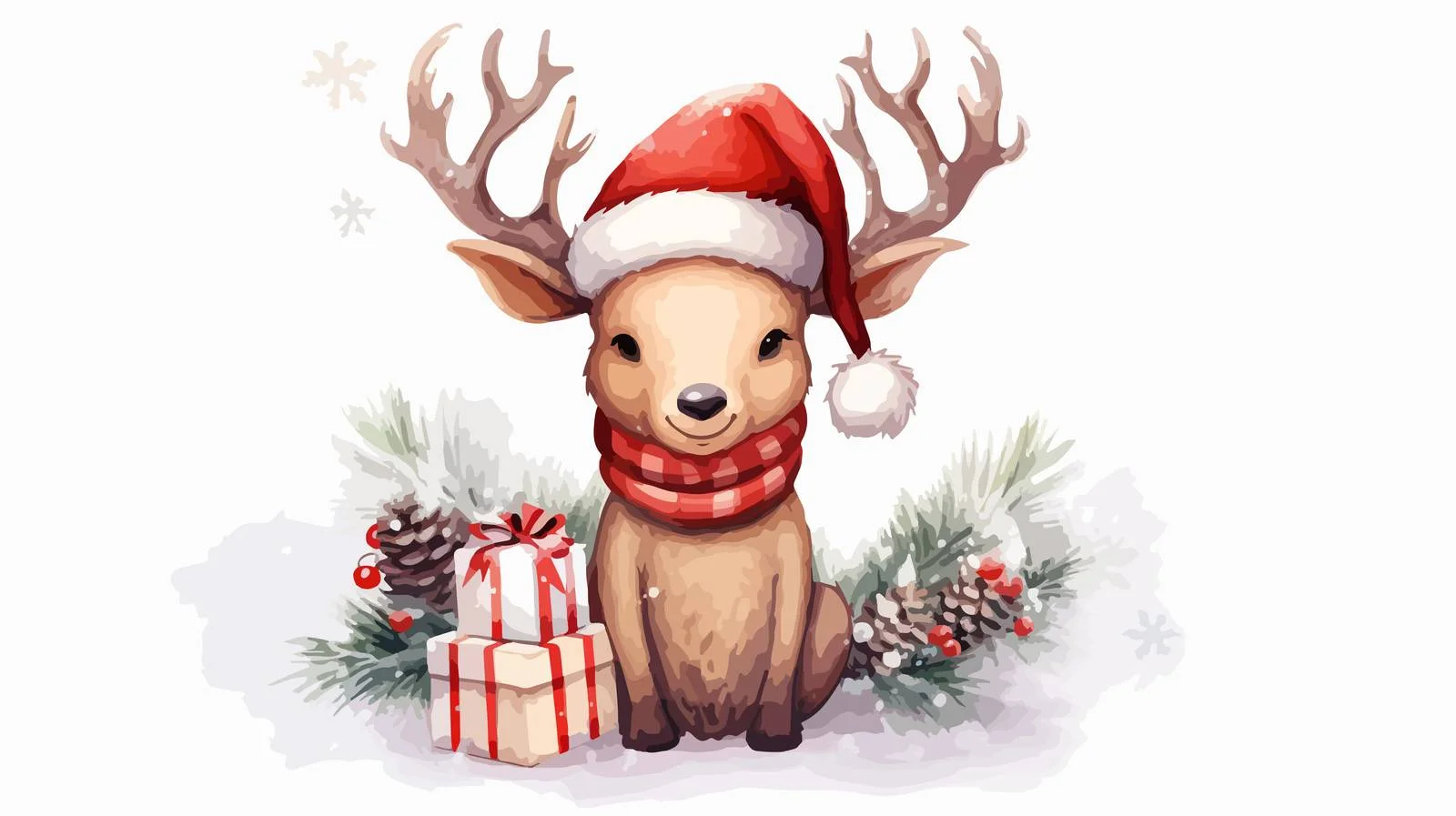 Christmas Deer Inscription Image — free download from Dotvec