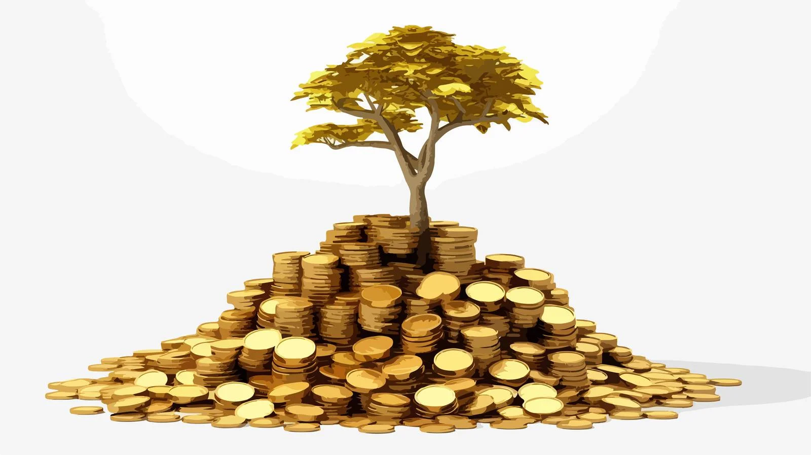 Growing Golden Coins Pile — free download from Dotvec