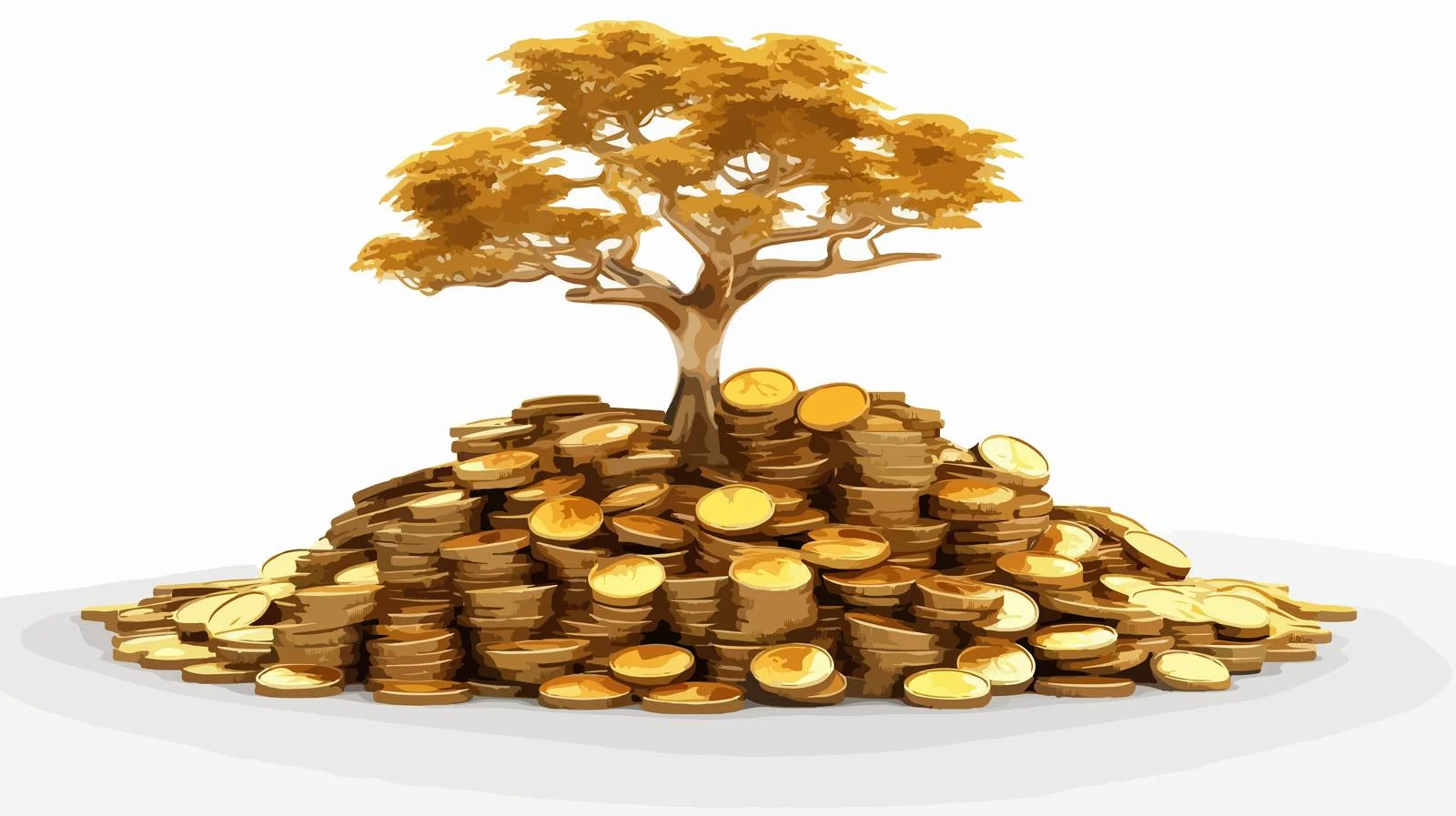 Growing Gold Coin Pile — free download from Dotvec