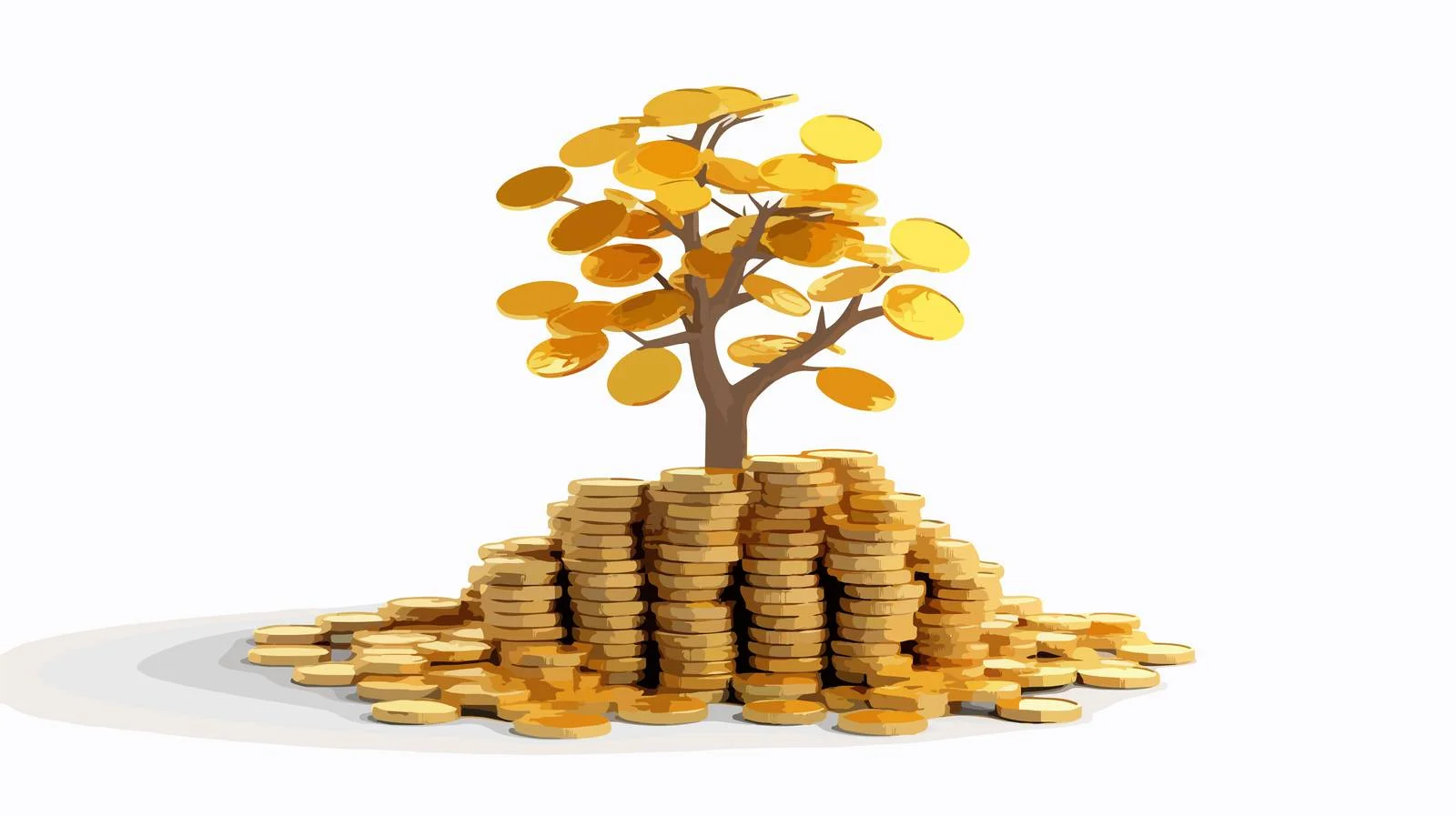 Increasing Golden Coins Pile — free download from Dotvec