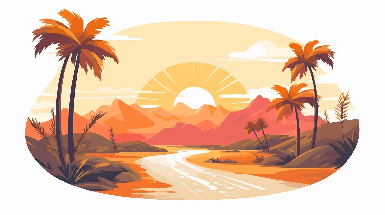 Scenic Mountain Road with Palm Trees — free download from Dotvec