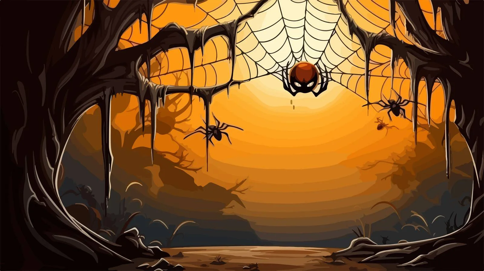 Weathered Spider Web and Spider — free download from Dotvec