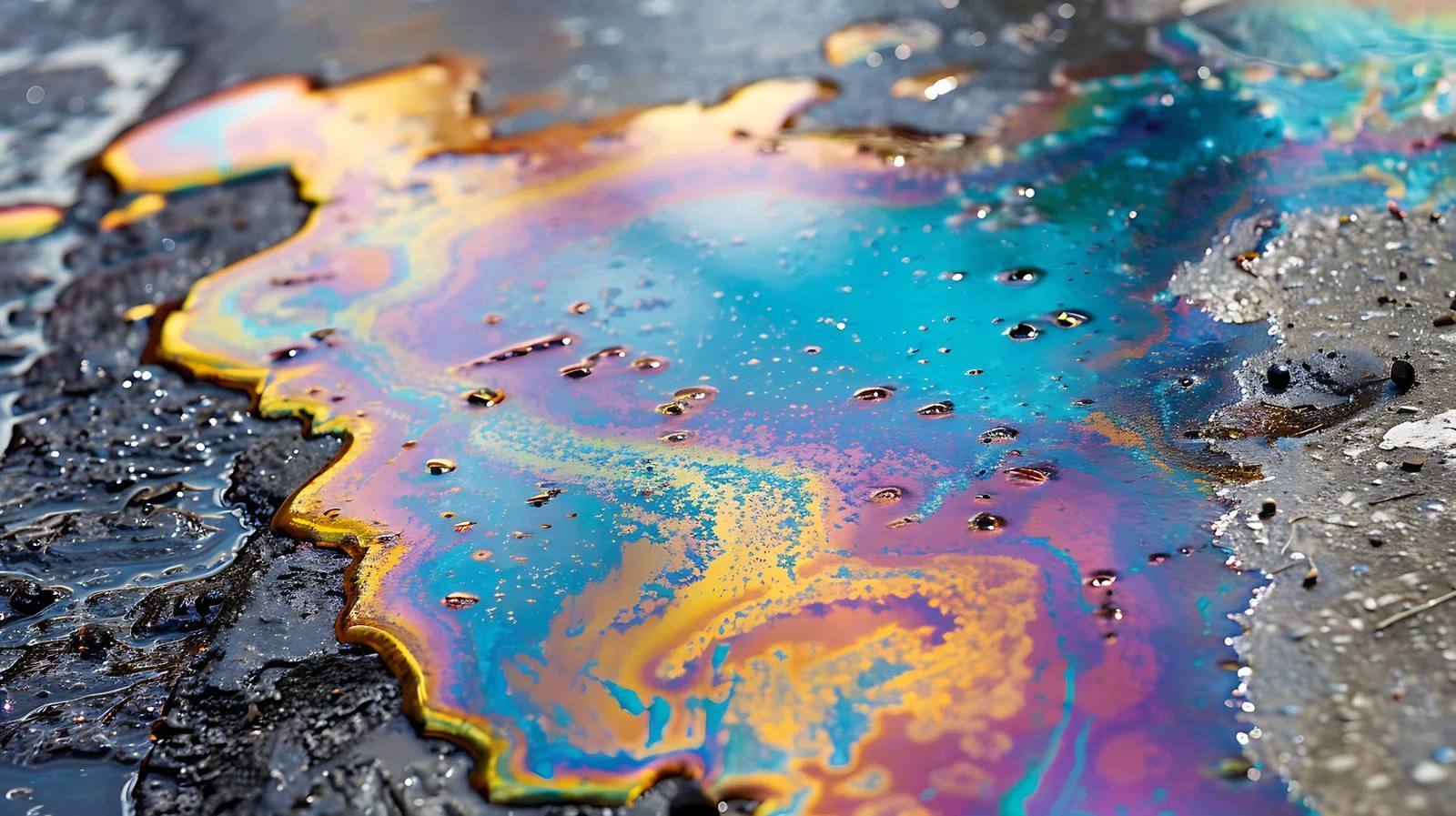 Ethereal Patterns of Petrol Spill Reflections — free download from Dotvec