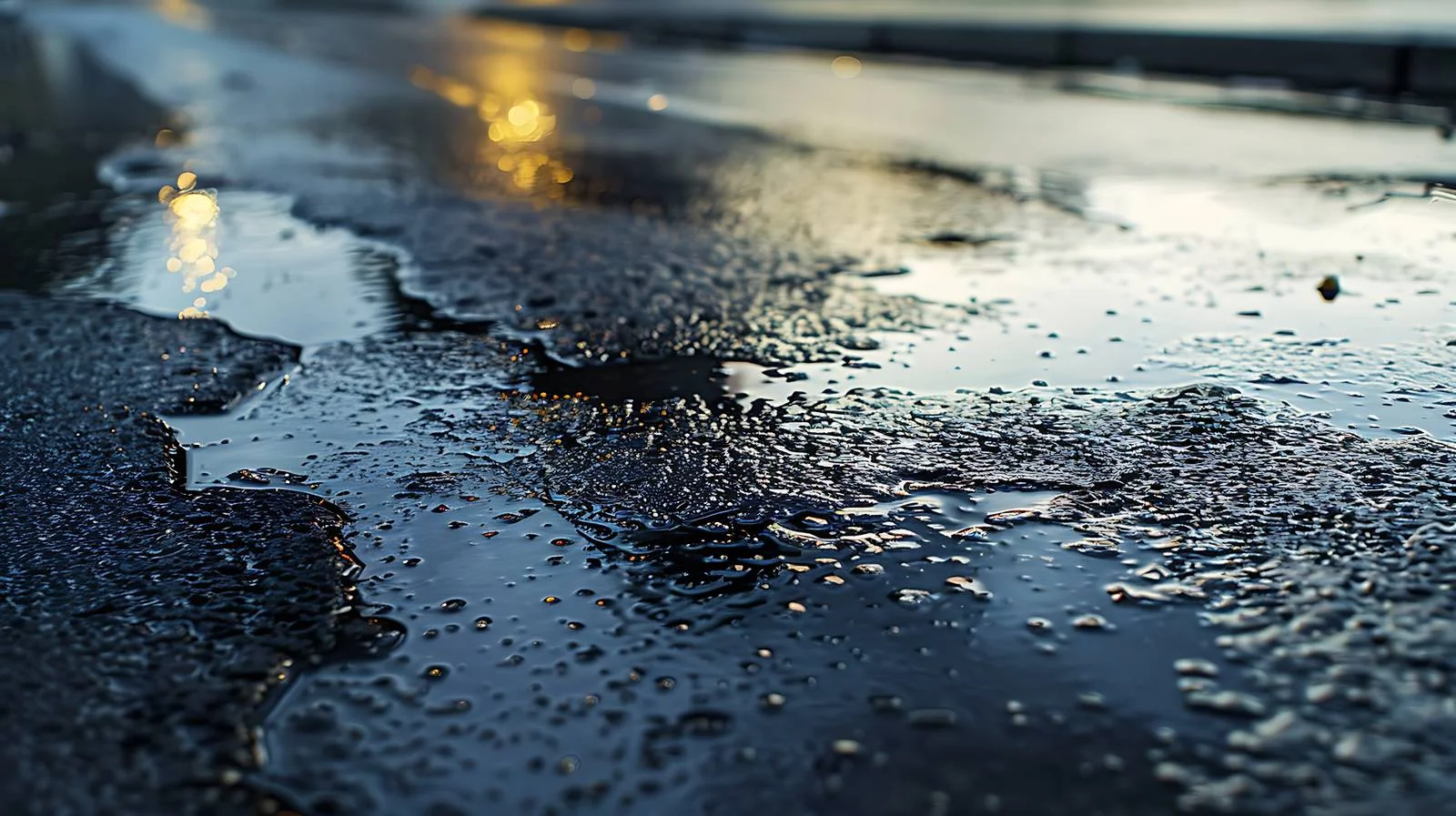 Glistening Wet Asphalt Near Hypermarket — free download from Dotvec