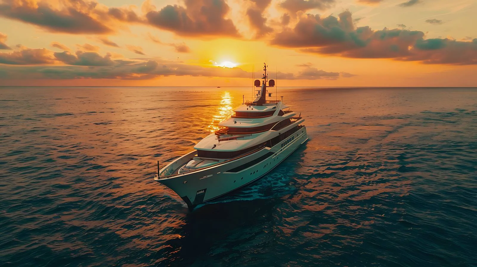 Luxury Yacht Sailing into the Sunset — free download from Dotvec