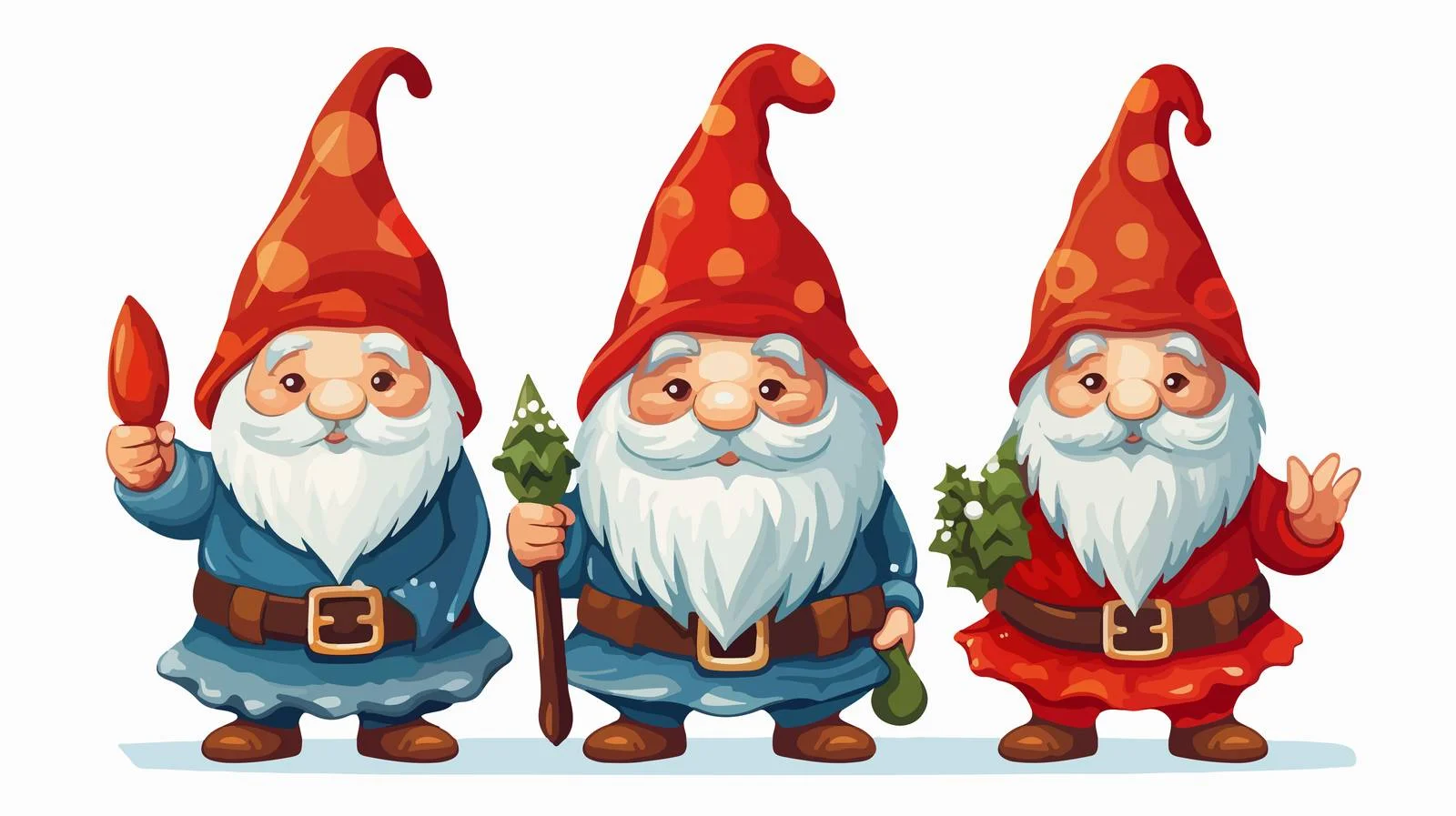 Charming Christmas Gnomes Maintain Social Distancing — free download from Dotvec