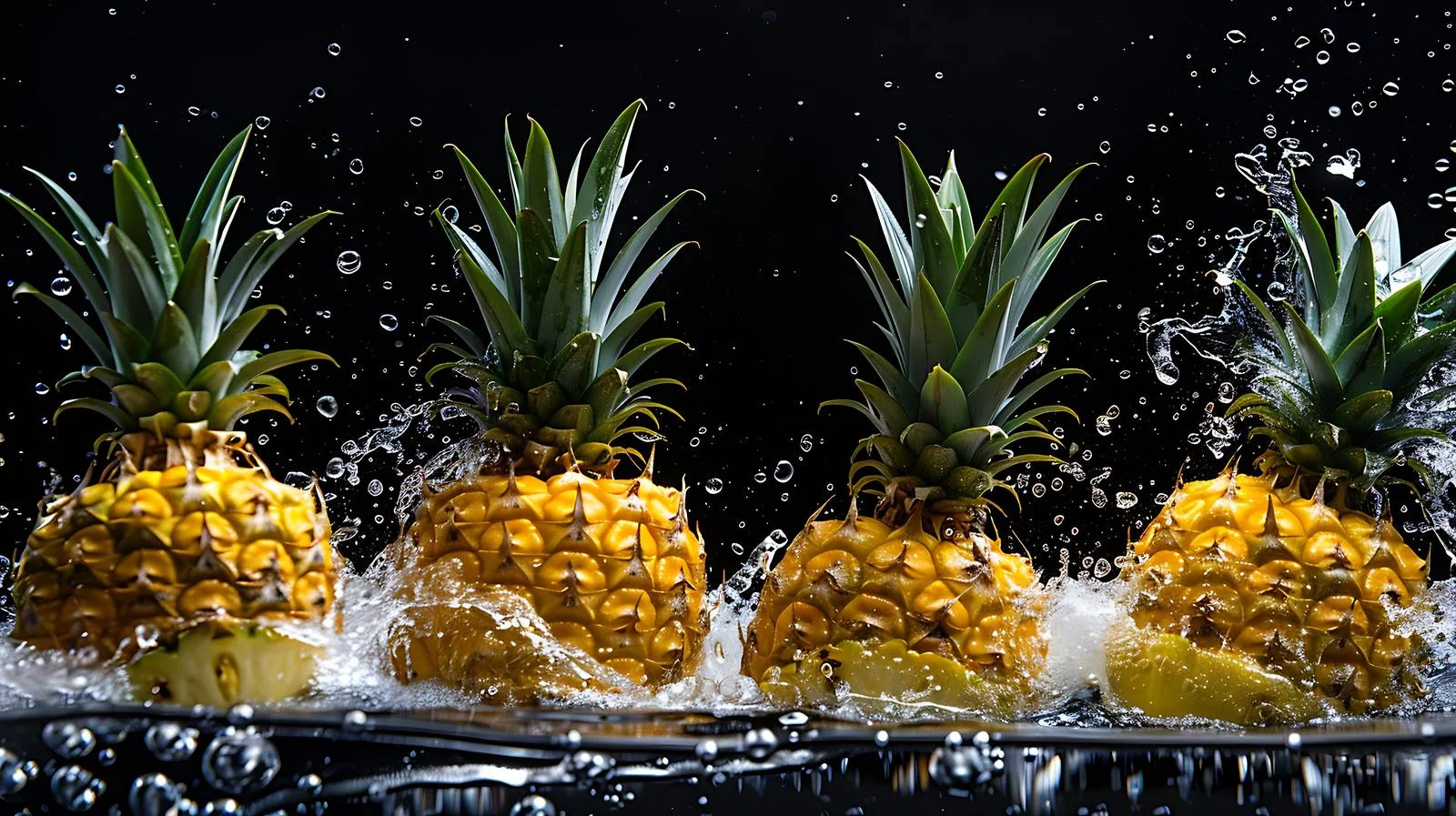 Freshly cut tropical pineapple slices display — free download from Dotvec