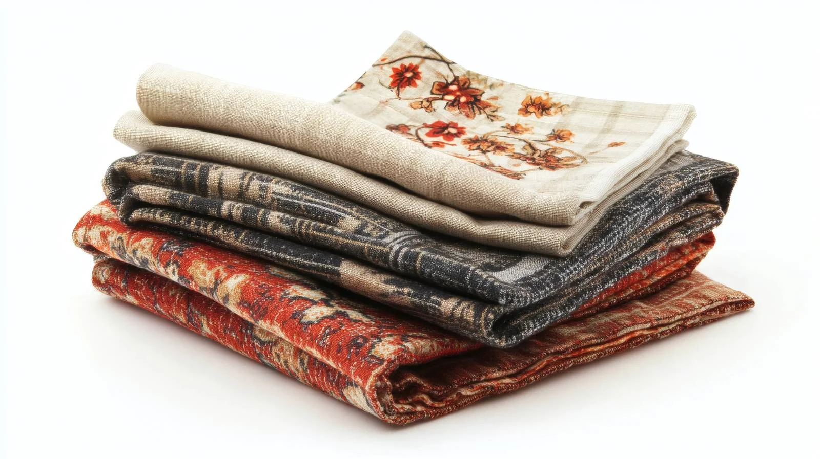 Elegant Trio of Fabric Napkins on White — free download from Dotvec