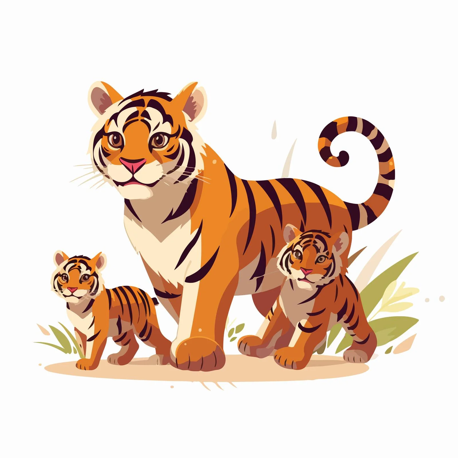 Protective Tiger Carrying Cub Alone — free download from Dotvec