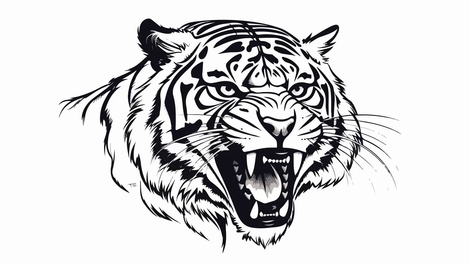 Detailed Tiger Head Sketch Illustration — free download from Dotvec