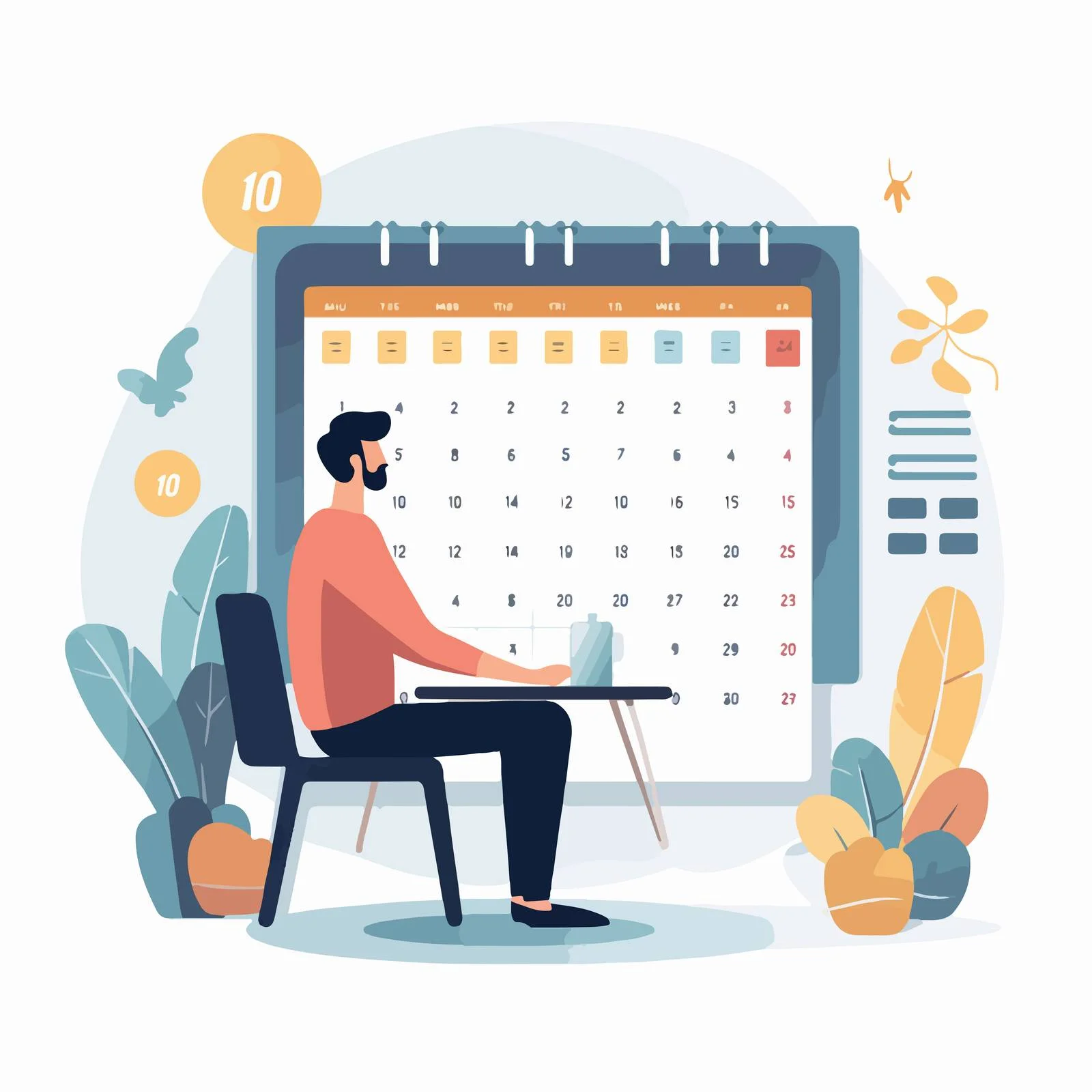 Efficient Time Management with Man Setting Task — free download from Dotvec