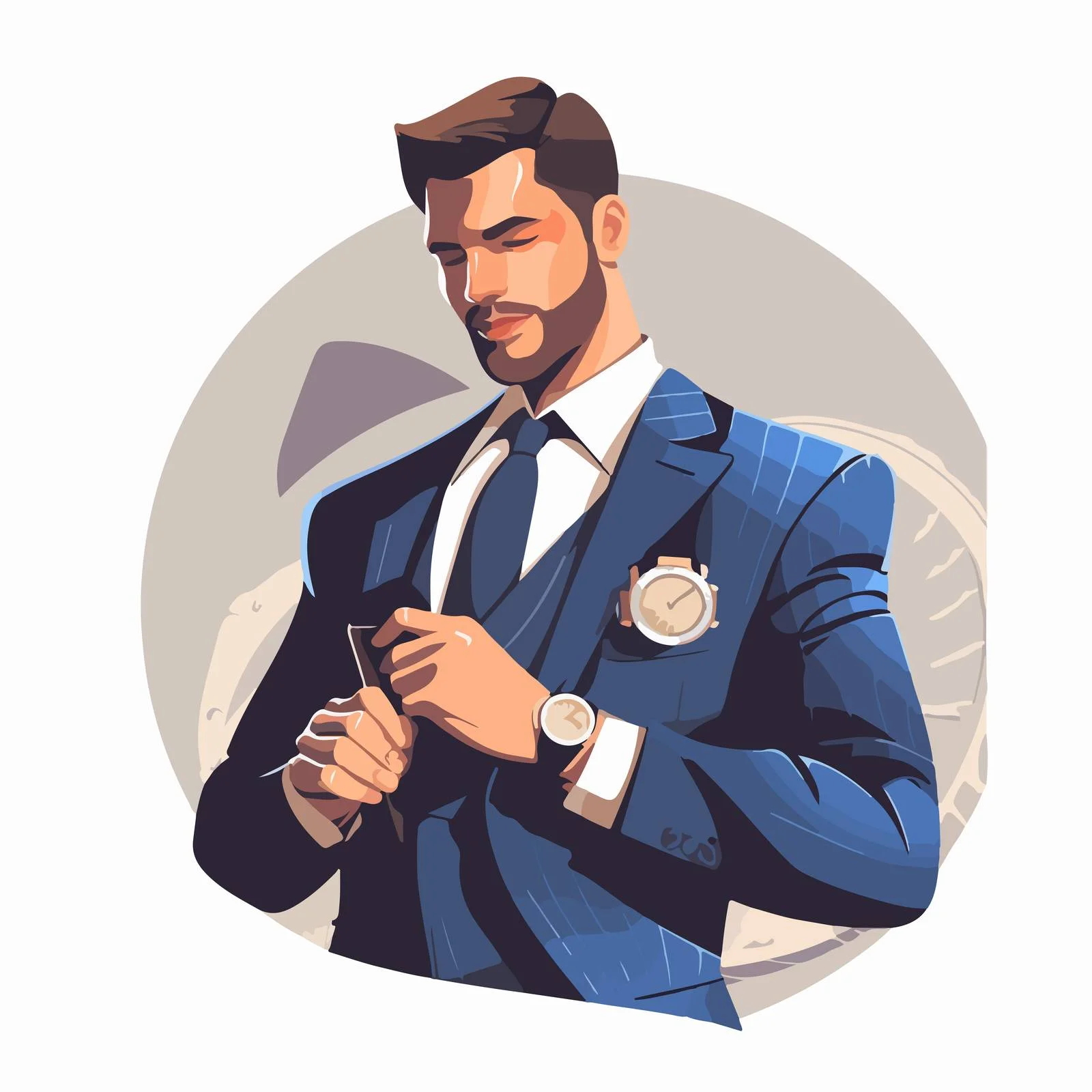 Wealthy man checks watch impatiently — free download from Dotvec